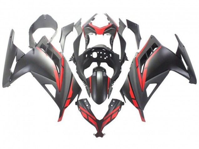 Acquista Carena Moto Kawasaki EX300 2013-2024 - Nero Opaco Rosso