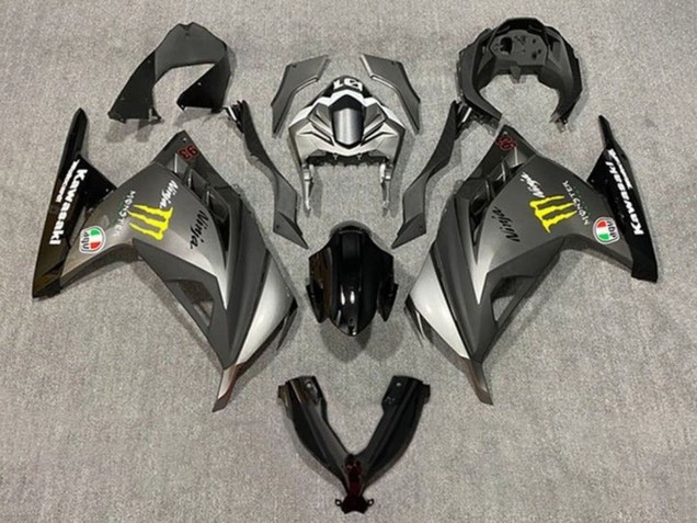 Acquista Carena Moto Kawasaki EX300 2013-2024 - Grigio Opaco Nero Giallo Mostro