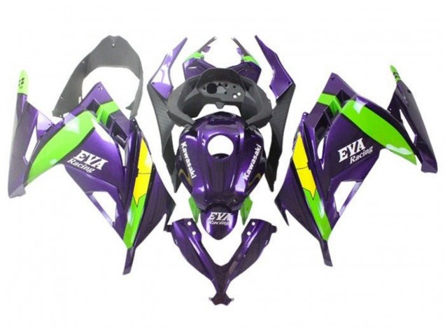 Acquista Carena Moto Kawasaki EX300 2013-2024 - Viola Verde Giallo Eva Corsa