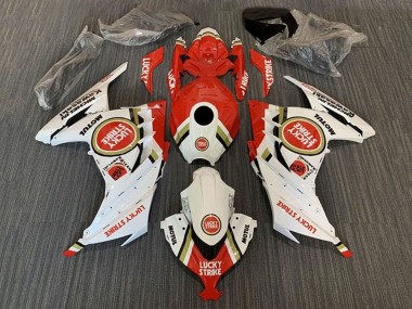 Acquista Carena Moto Kawasaki EX300 2013-2024 - Bianco Rosso Lucky Strike