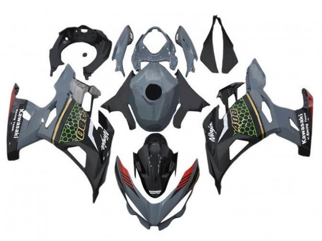 Acquista Carena Moto Kawasaki Ninja 400 2018-2024 - Grigio Nero Rosso Honeycomb