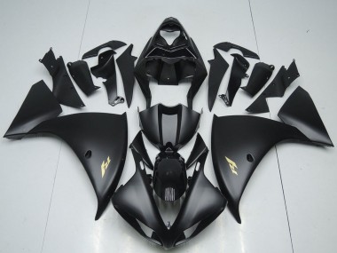 Acquista Carena Moto Yamaha YZF R1 2012-2014 - Nero Lucido Nero Opaco Oro Decals