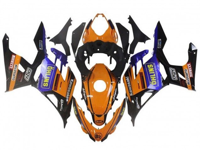 Acquista Carena Moto Kawasaki Ninja 400 2018-2024 - Arancia Nero Blu Giallo OHLINS