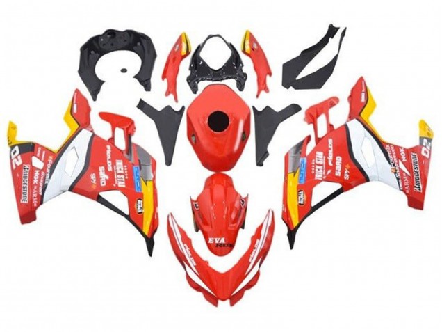 Acquista Carena Moto Kawasaki Ninja 400 2018-2024 - Rosso Bianco Giallo Nero Trick Star Bridgestone