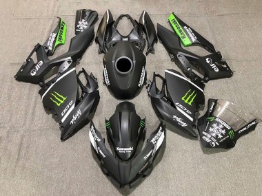 Acquista Carena Moto Kawasaki Ninja 400 2018-2024 - Nero Opaco Bianco Verde Mostro Nevicare