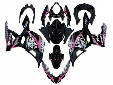 Acquista Carena Moto Kawasaki Ninja 400 2018-2024 - Nero Lucido Rosa Bianco