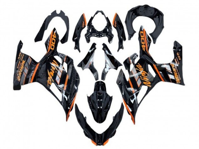 Acquista Carena Moto Kawasaki Ninja 400 2018-2024 - Nero Lucido Arancia Grigio