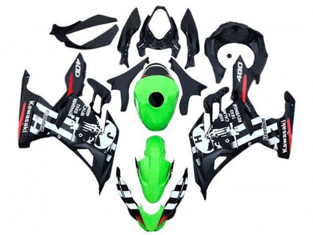 Acquista Carena Moto Kawasaki Ninja 400 2018-2024 - Verde Nero Bianco Rosso Cranio
