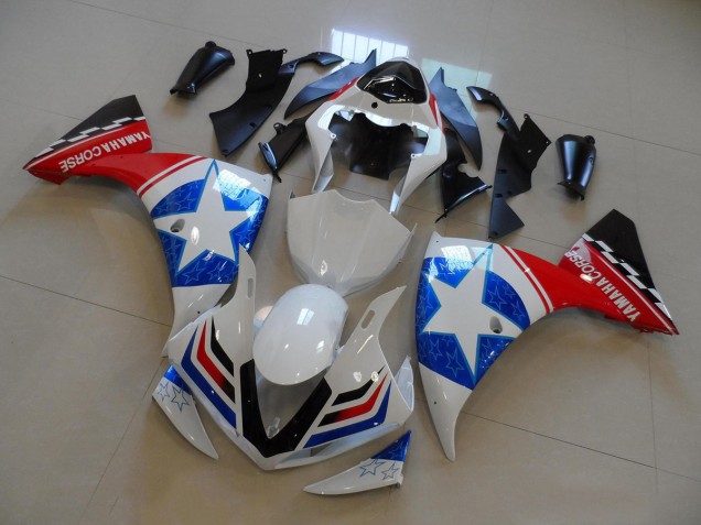 Acquista Carena Moto Yamaha YZF R1 2012-2014 - Bianco Blu Rosso Nero Stella