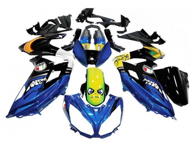 Acquista Carena Moto Kawasaki Ninja 650 EX650 2012-2016 - Blu Giallo Squalo