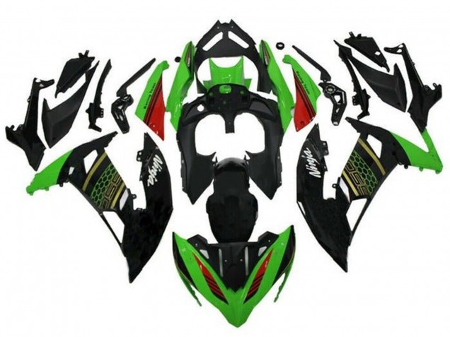 Acquista Carena Moto Kawasaki Ninja 650 EX650 2017-2019 - Verde Nero Rosso Oro Honeycomb