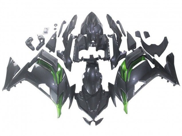 Acquista Carena Moto Kawasaki Ninja 650 EX650 2020-2024 - Falso Fibra di Carbonio Verde