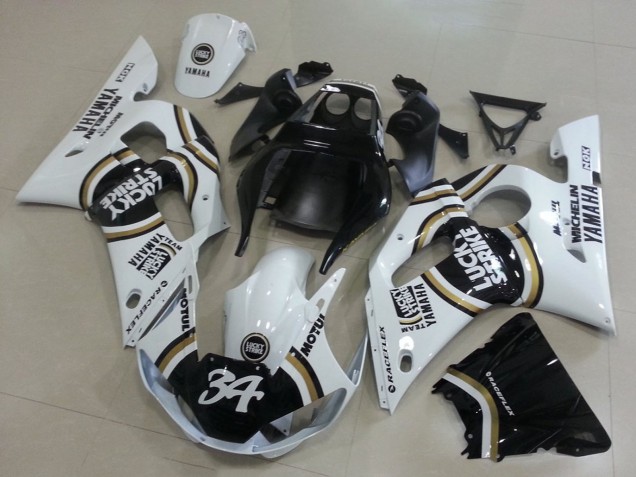 Acquista Carena Moto Yamaha YZF R6 1998-2002 - Bianco Nero Motul Lucky Strike 34