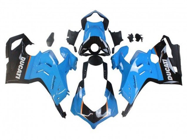 Acquista Carena Moto Ducati Panigale V4 V4S 2020-2021 - Azzurro Chiaro Arancia Nero Lucido