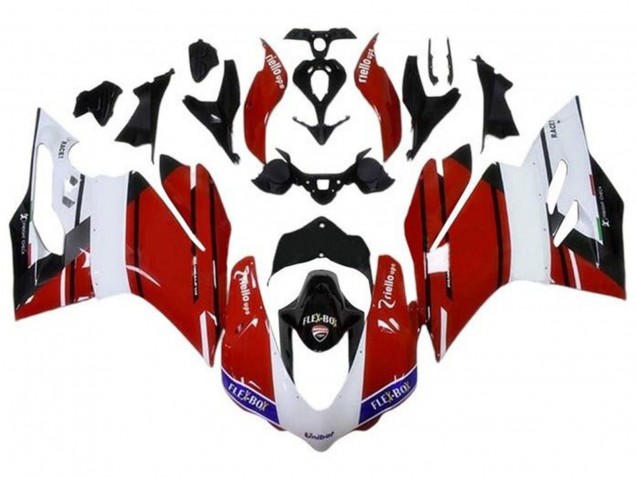 Acquista Carena Moto Ducati 959/1299 2015-2020 - Bianco Rosso Blu Nero Lucido Unibat Flex-Box