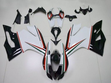 Acquista Carena Moto Ducati Panigale 1199 2011-2014 - Bianco Rosso Verde Nero Lucido