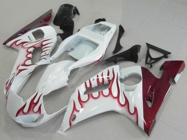Acquista Carena Moto Yamaha YZF R6 1998-2002 - Bianco Rosso Fiamma