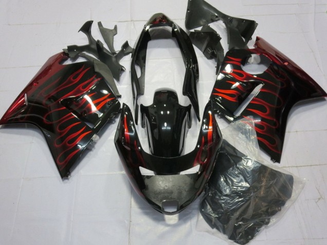 Acquista Carena Moto Honda CBR1100XX Blackbird 1996-2007 - Nero Lucido Rosso Fiamma