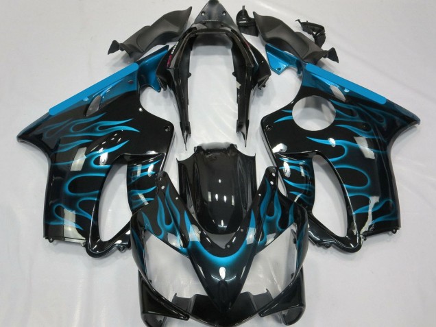 Acquista Carena Moto Honda CBR600 F4i 2004-2007 - Nero Lucido Azzurro Chiaro Fiamma