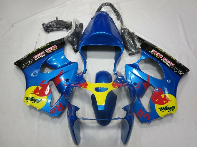 Acquista Carena Moto Kawasaki ZX6R 2000-2002 - Blu Giallo Nero Red Bull