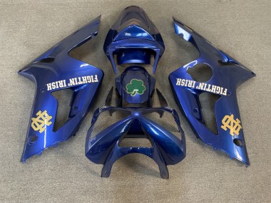 Acquista Carena Moto Kawasaki ZX6R 2003-2004 - Blu Verde Oro Bianco Fighting Irish