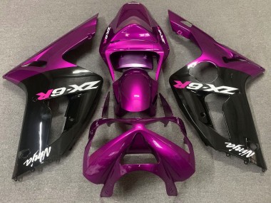 Acquista Carena Moto Kawasaki ZX6R 2003-2004 - Viola Nero Lucido