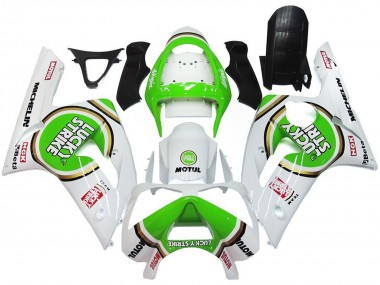 Acquista Carena Moto Kawasaki ZX6R 2003-2004 - Bianco Verde Motul Lucky Strike
