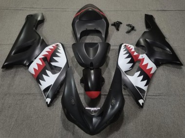 Acquista Carena Moto Kawasaki ZX6R 2005-2006 - Nero Opaco Bianco Rosso Squalo