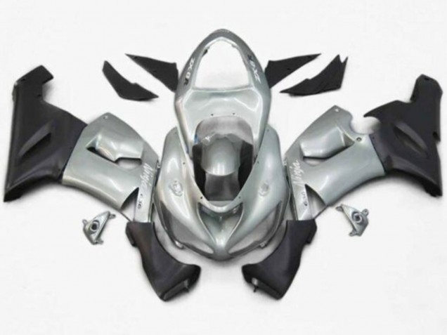 Acquista Carena Moto Kawasaki ZX6R 2005-2006 - Argento Nero Opaco