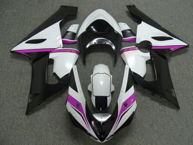 Acquista Carena Moto Kawasaki ZX6R 2005-2006 - Bianco Nero Rosa