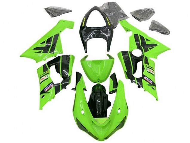 Acquista Carena Moto Kawasaki ZX6R 2005-2006 - Verde Chiaro Nero Castrol
