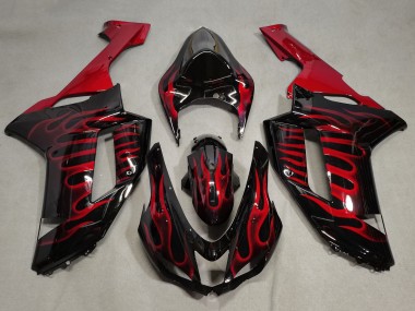 Acquista Carena Moto Kawasaki ZX6R 2007-2008 - Nero Rosso Fiamma