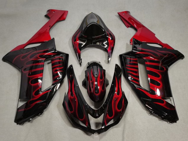 Acquista Carena Moto Kawasaki ZX6R 2007-2008 - Nero Rosso Fiamma
