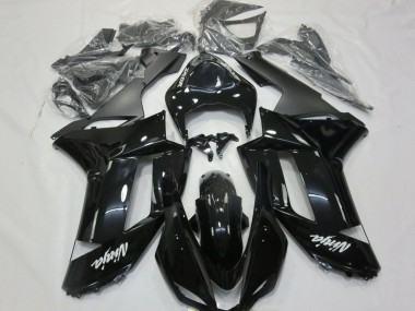 Acquista Carena Moto Kawasaki ZX6R 2007-2008 - Nero Lucido Nero Opaco Bianco Decals