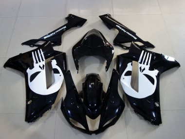 Acquista Carena Moto Kawasaki ZX6R 2007-2008 - Nero Bianco Cranio