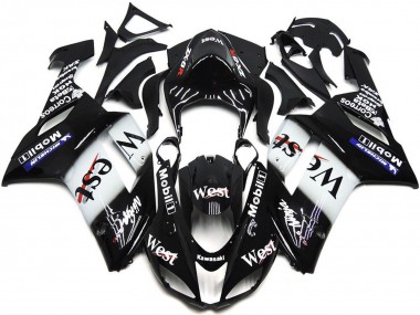 Acquista Carena Moto Kawasaki ZX6R 2007-2008 - Nero Bianco West Mobil