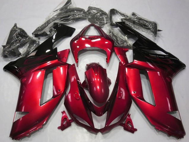 Acquista Carena Moto Kawasaki ZX6R 2007-2008 - Caramella Rosso Nero