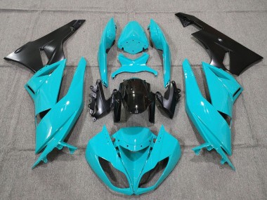 Acquista Carena Moto Kawasaki ZX6R 2007-2008 - Turchese Blu Nero Nero Opaco