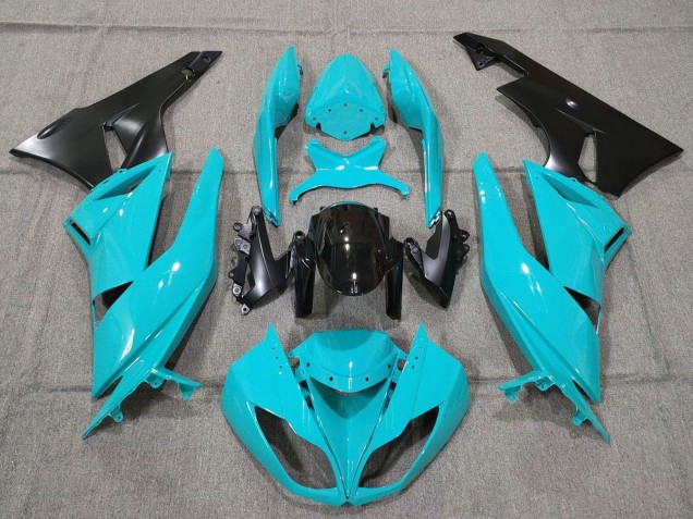 Acquista Carena Moto Kawasaki ZX6R 2007-2008 - Turchese Blu Nero Nero Opaco