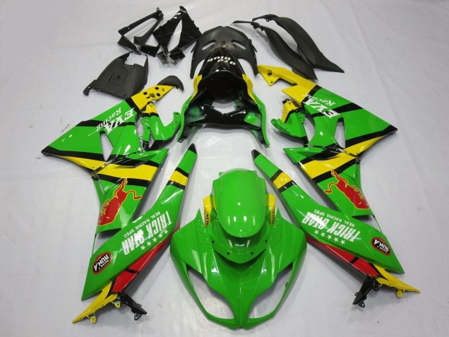 Acquista Carena Moto Kawasaki ZX6R 2009-2012 - Verde Giallo Rosso Nero Trick Star Red Bull