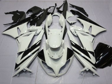 Acquista Carena Moto Kawasaki ZX6R 2009-2012 - Bianco Nero Lucido Banda