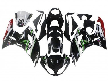 Acquista Carena Moto Kawasaki ZX6R 2009-2012 - Nero Lucido Bianco Verde Rosso Elf Mostro