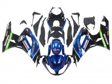 Acquista Carena Moto Kawasaki ZX6R 2009-2012 - Blu Nero Lucido Rosso Verde