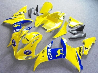 Acquista Carene Moto Yamaha YZF R6 2003-2004 - Giallo Blu Cammello Motul
