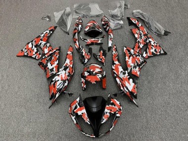 Acquista Carena Moto Kawasaki ZX6R 2009-2012 - Rosso Bianco Nero Camouflage