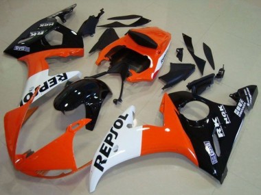 Acquista Carena Moto Yamaha YZF R6 2003-2004 - Arancia Bianco Nero Lucido Repsol