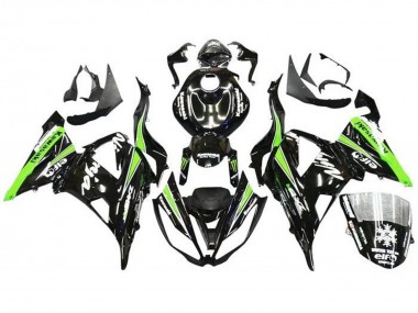 Acquista Carena Moto Kawasaki ZX6R 2013-2018 - Nero Lucido Verde Bianco Mostro Nevicare