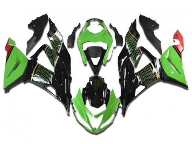 Acquista Carena Moto Kawasaki ZX6R 2013-2018 - Verde Nero Rosso Honeycomb