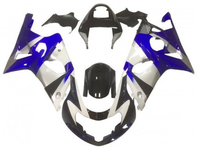 Acquista Carena Moto Suzuki GSXR1000 2000-2002 - Argento Blu Nero Lucido