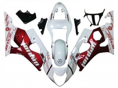 Acquista Carena Moto Suzuki GSXR 1000 2003-2004 - Bianco Rosso Jordan